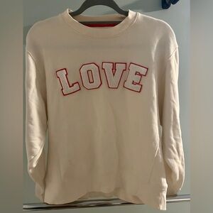 Tory Sport Cream Sweatshirt with Red Accents